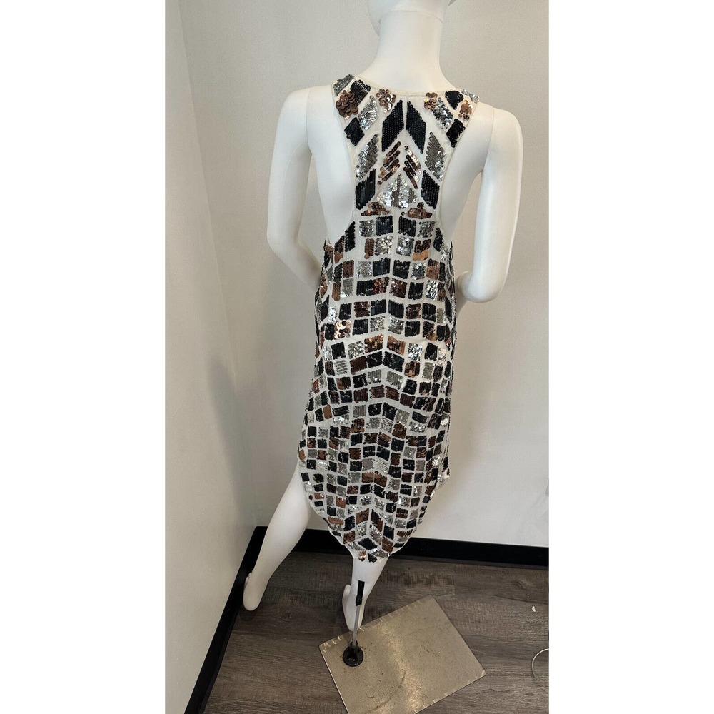 Tessora Womens Razor Back Hi Lo Multicolored Sequin Dress size XS NWT Orig $385 - Picture 12 of 16